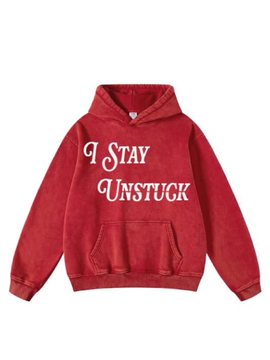 Oversized Vintage Puff Letters "I Stay Unstuck" Hoody (Copy)